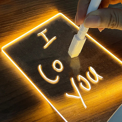 Creative LED night light memo board with USB