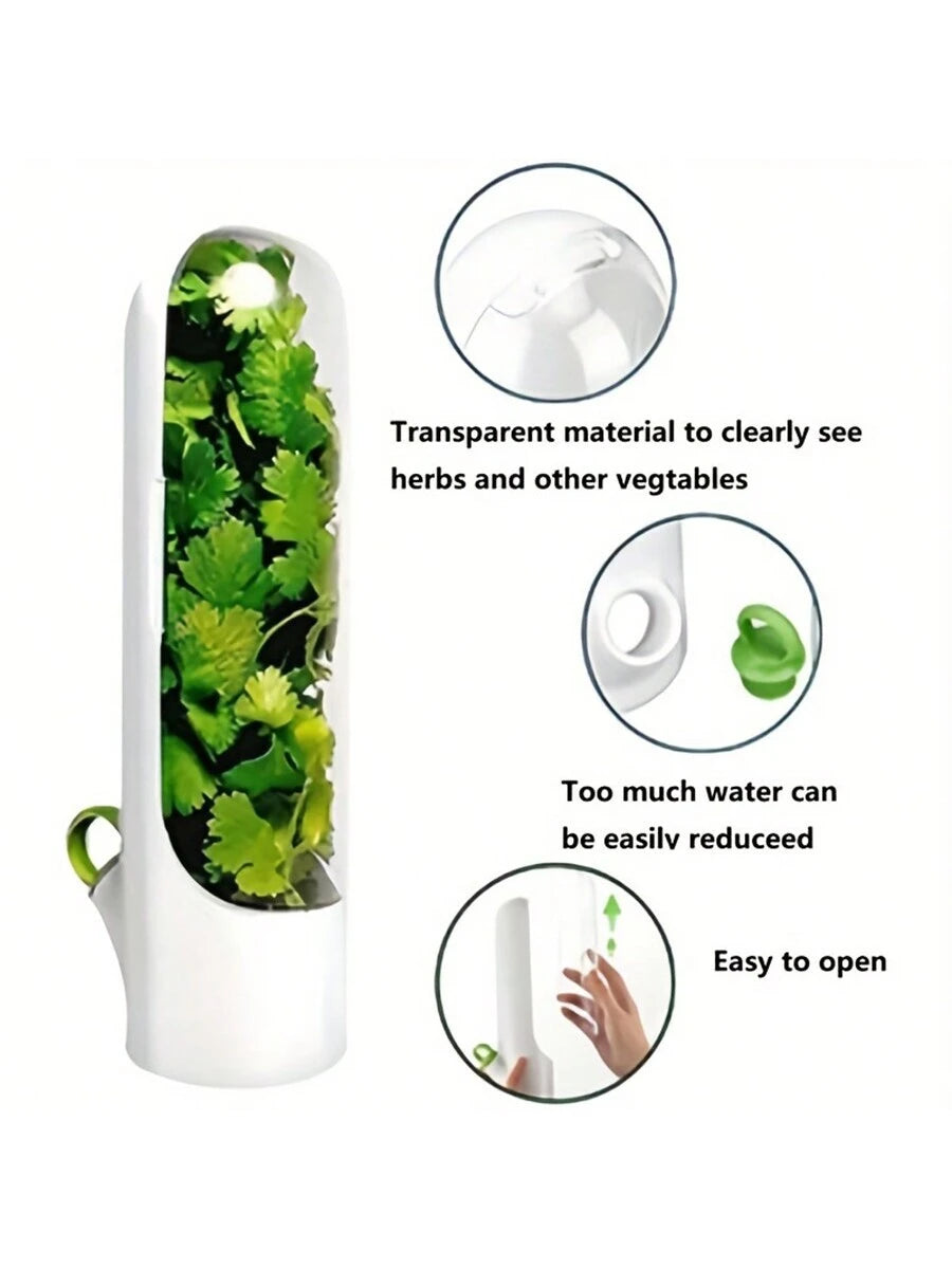 1Pc Vegetable/Herb Preservation Box with Water Outlet, Space-Saving and Easy to Store