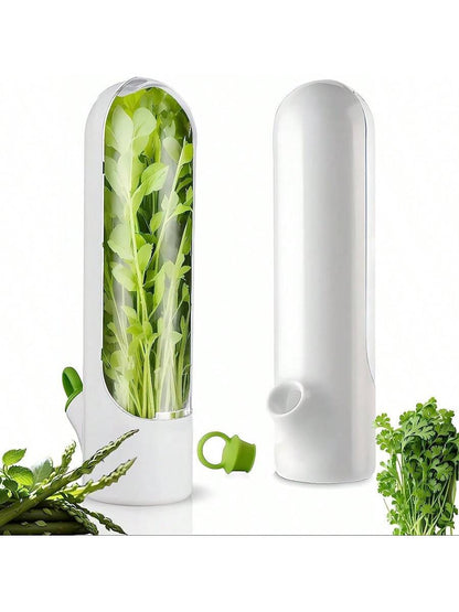 1Pc Vegetable/Herb Preservation Box with Water Outlet, Space-Saving and Easy to Store