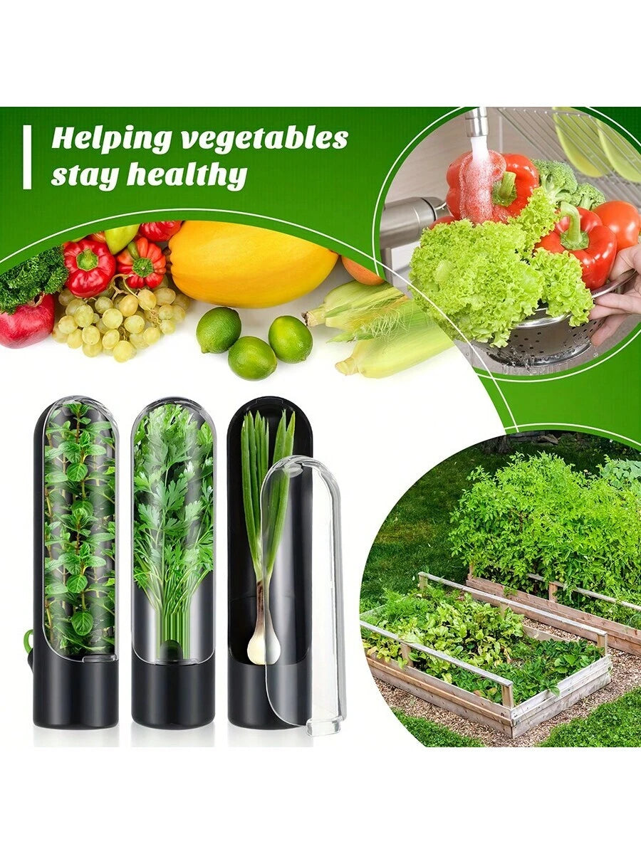 1Pc Vegetable/Herb Preservation Box with Water Outlet, Space-Saving and Easy to Store