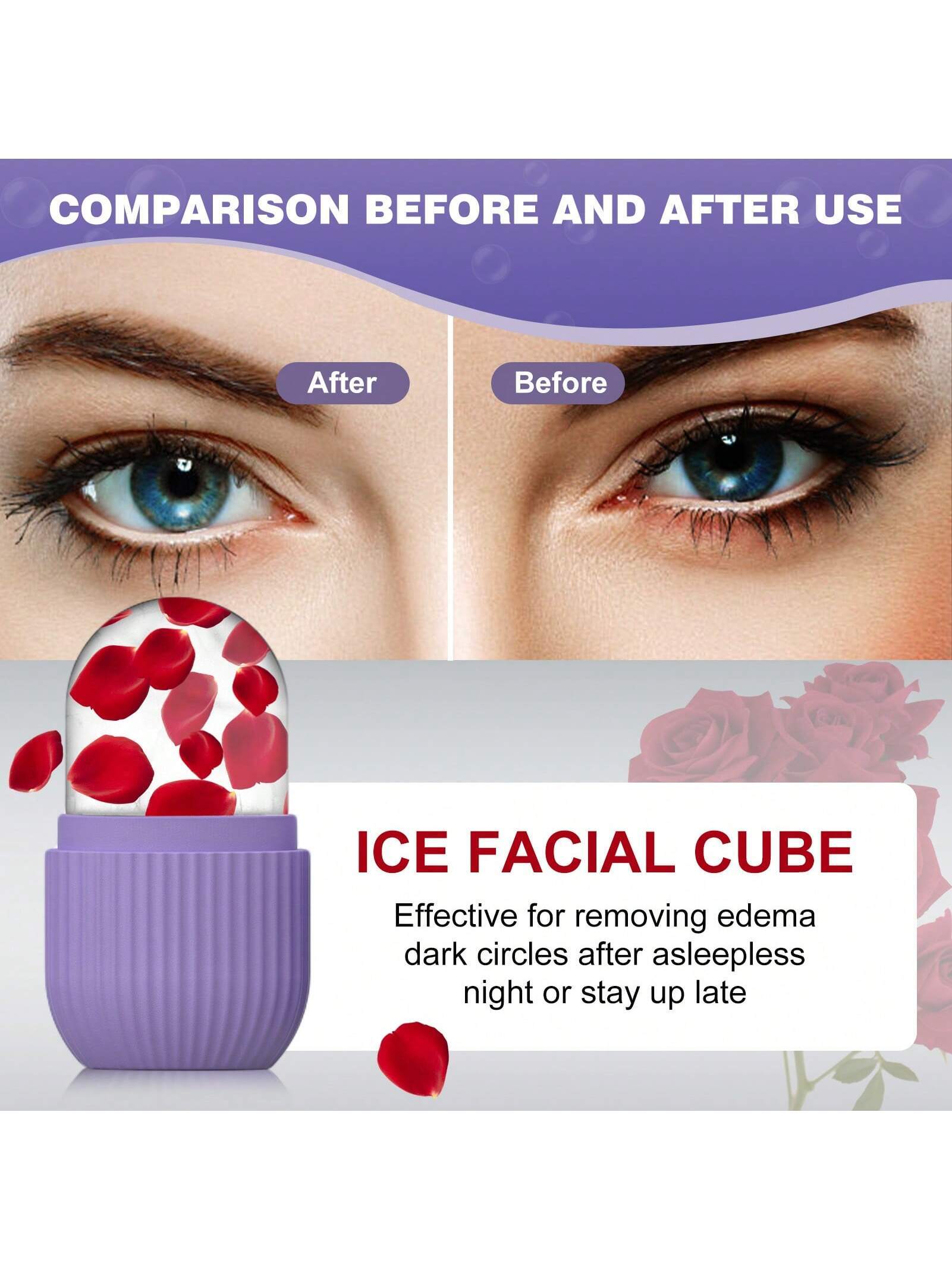 1Pc Striped Facial Ice Roller