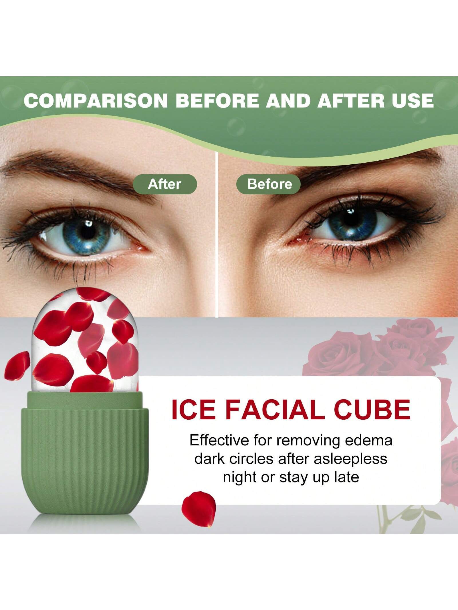 1Pc Striped Facial Ice Roller