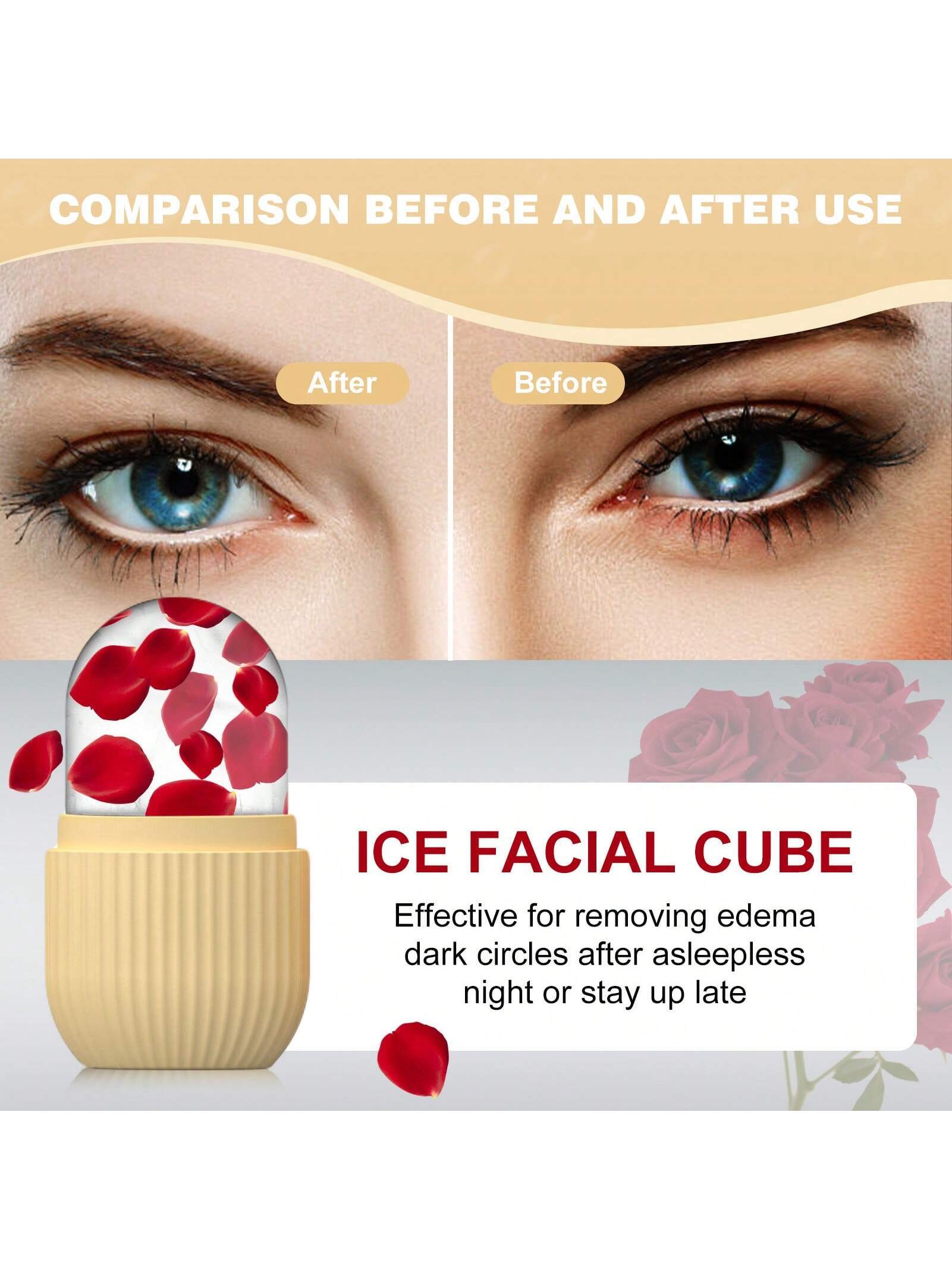 1Pc Striped Facial Ice Roller