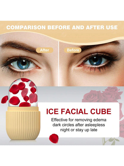 1Pc Striped Facial Ice Roller