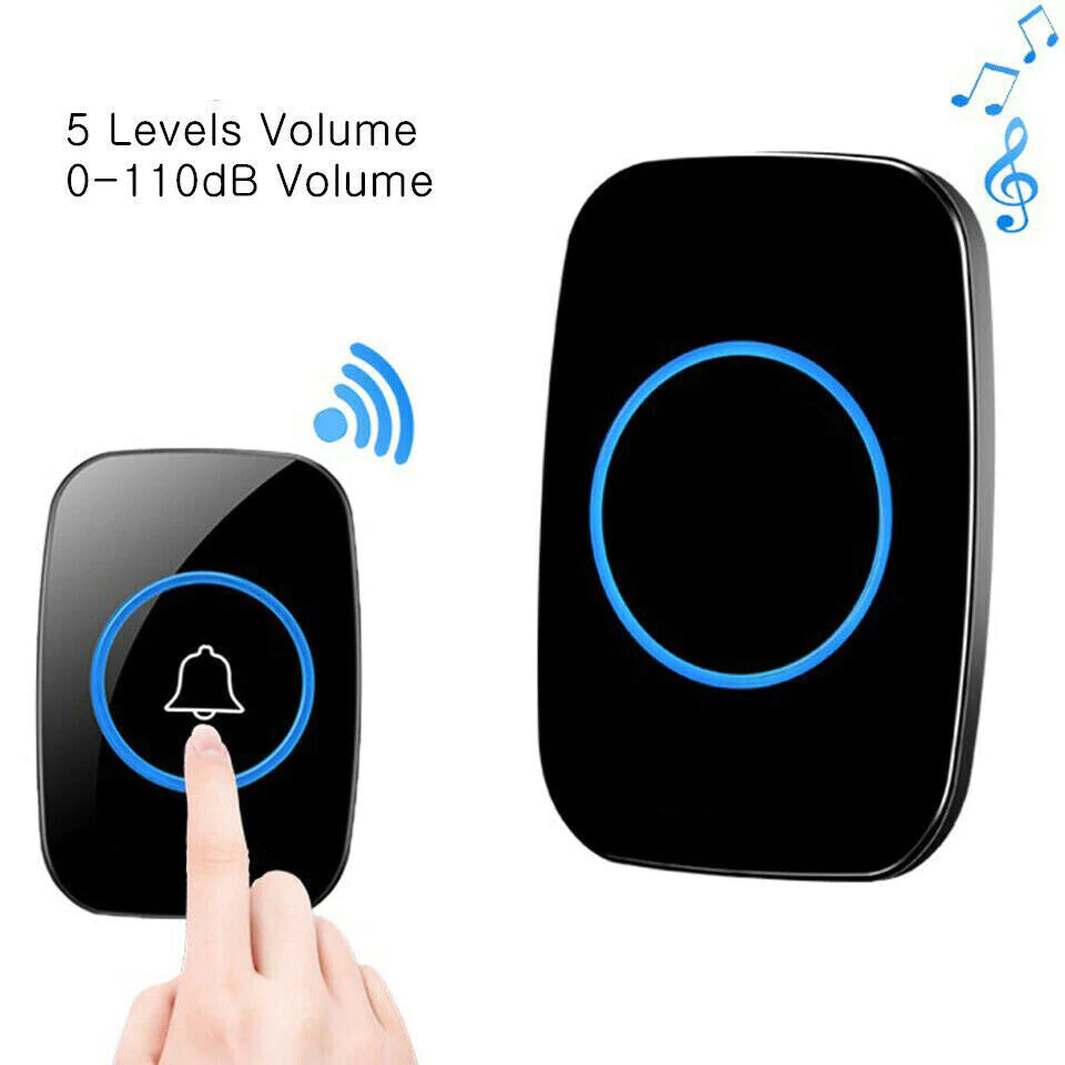 Wireless Doorbell Chime Waterproof Plugin Receiver Adjustable Volume 1000FT Kit