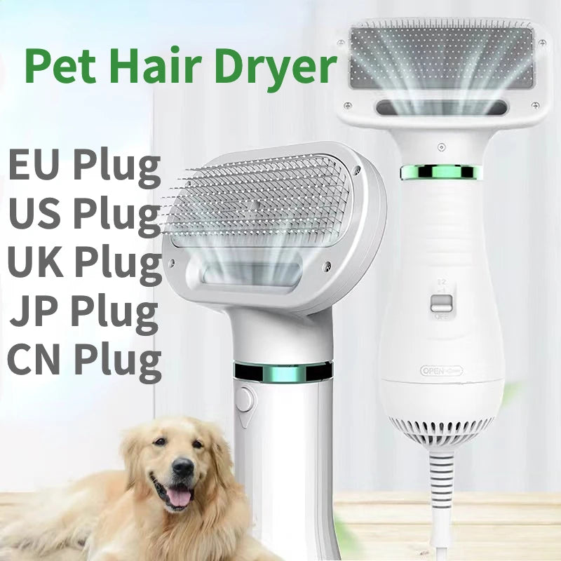 2 in 1 Dog and Cat Hair Dryer, Quiet, with Brush and Comb