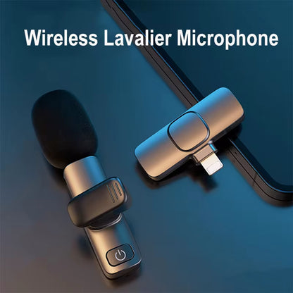 High Quality Wireless Lavalier Microphone Portable Audio Video Recording Mic for iPhone Android and Live Gaming