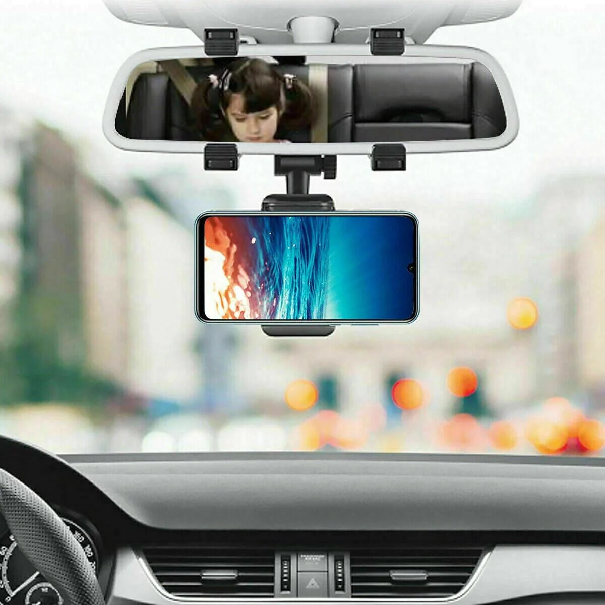 Universal 360 Degree Rotation Car Rearview Mirror Mount Holder