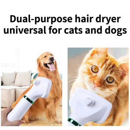 2 in 1 Dog and Cat Hair Dryer, Quiet, with Brush and Comb