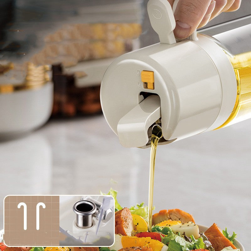 2 in 1 oil and vinegar spray bottle, ideal for kitchen and grill.