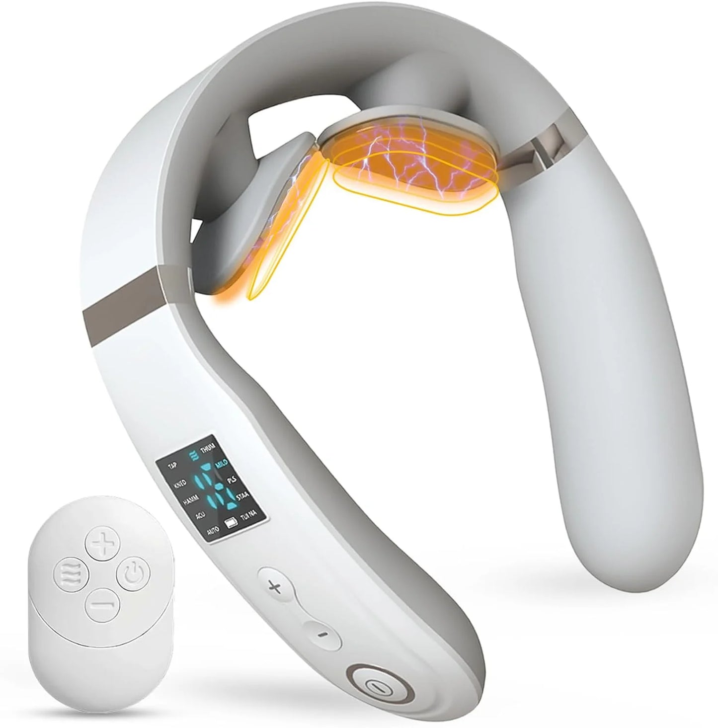 Smart Electric Neck Massager Deep Tissue Neck and Shoulder Massager with Heating Portable Wireless with 10 Modes and 16 Levels