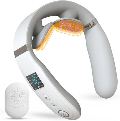 Smart Electric Neck Massager Deep Tissue Neck and Shoulder Massager with Heating Portable Wireless with 10 Modes and 16 Levels