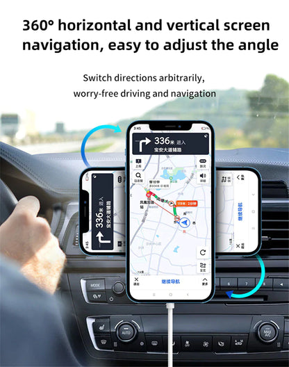 65W Magnetic Wireless Car Charger Air Vent Mount Phone Holder for Iphone 15 14 13 12 Pro Max Car Fast Wireless Charging Station