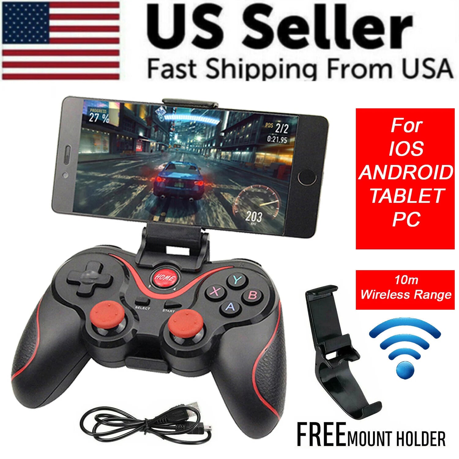 Wireless Bluetooth Mobile Controller Gamepad for IOS /Android, Tablet & Smart Phone