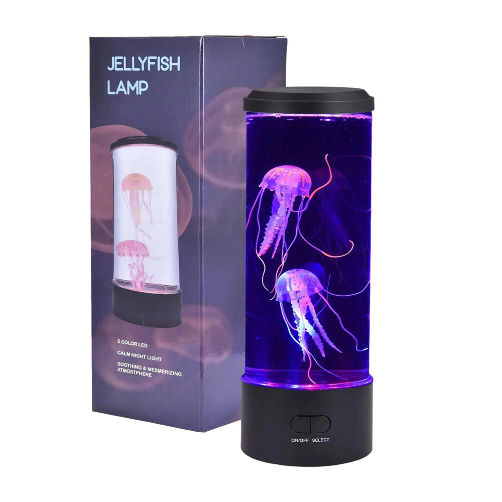 Color Changing Jellyfish Lamp, USB or Battery Powered Table Night Light