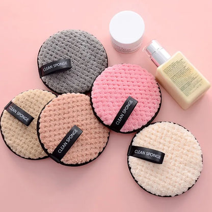 4PCS Makeup Remover Microfiber Cotton Pad Cosmetics Washable Makeup Towel Cleaning Sponge Skin Care Tool Makeup Remover and Faci