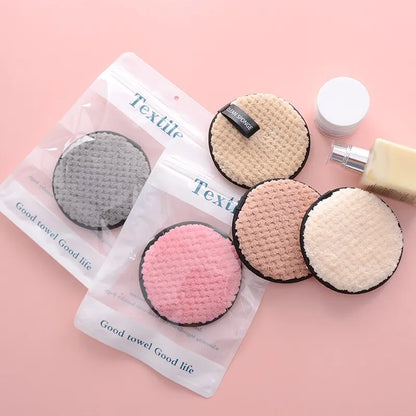 4PCS Makeup Remover Microfiber Cotton Pad Cosmetics Washable Makeup Towel Cleaning Sponge Skin Care Tool Makeup Remover and Faci