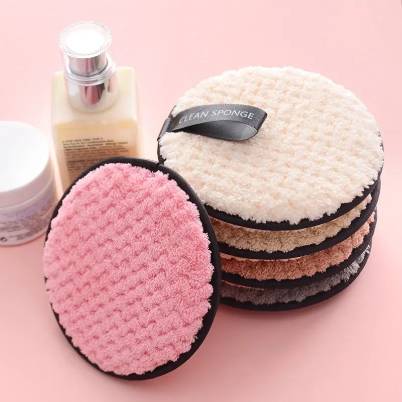 4PCS Makeup Remover Microfiber Cotton Pad Cosmetics Washable Makeup Towel Cleaning Sponge Skin Care Tool Makeup Remover and Faci