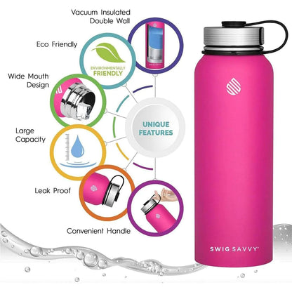 Premium Insulated Stainless Steel Sports Water Bottle - 32Oz