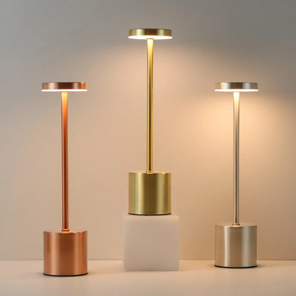 Classic metal touch sensor LED table lamp, rechargeable, 3 colors, creative ambient light