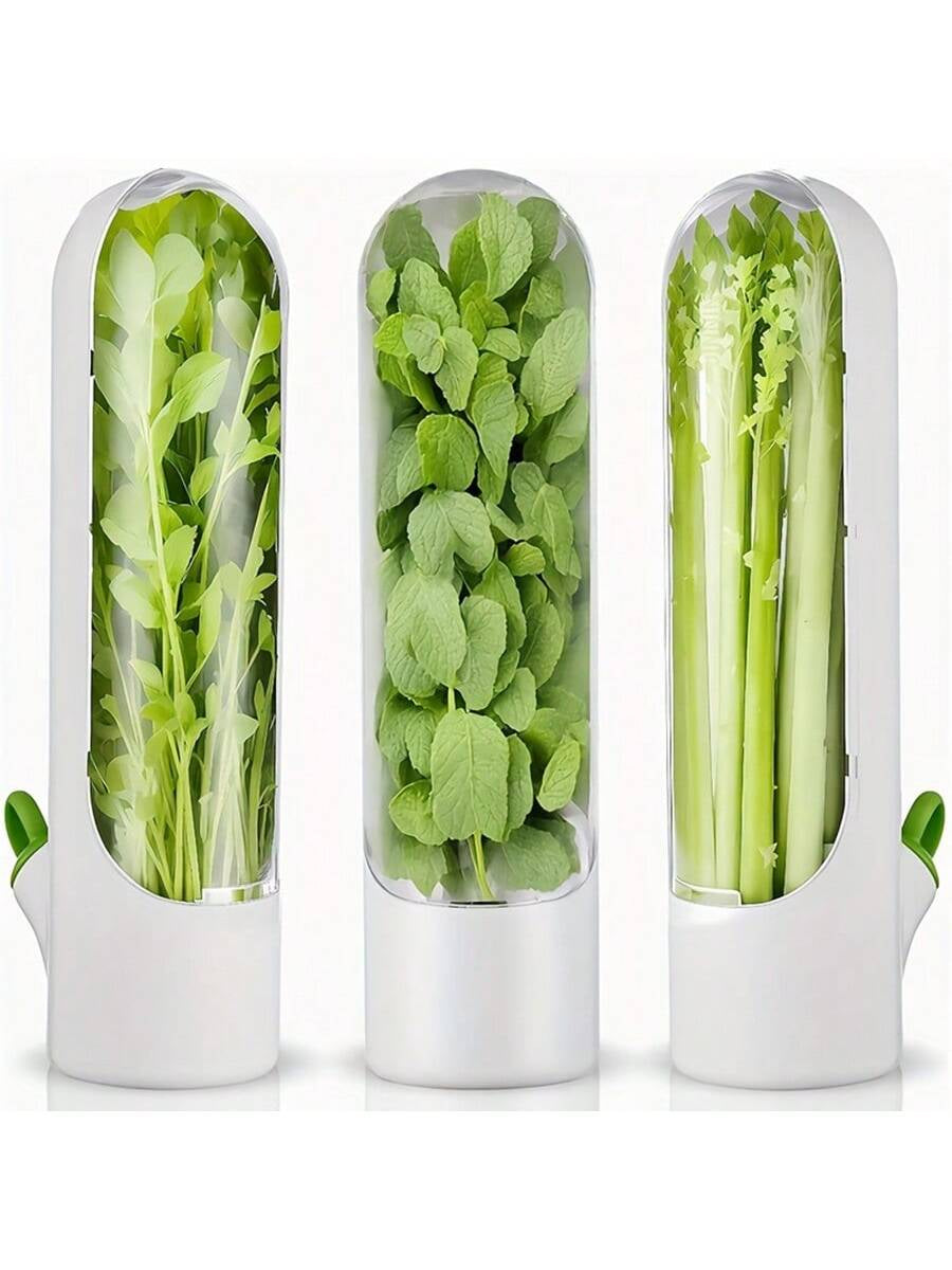 1Pc Vegetable/Herb Preservation Box with Water Outlet, Space-Saving and Easy to Store