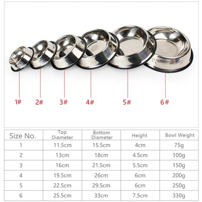 Quality Stainless Steel Pet Feeder Non-Slip Anti-Ant 6 Sizes