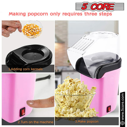 5Core Popcorn Machine 16 Cup Hot Air Popper Mini Portable Electric Pop Corn Maker