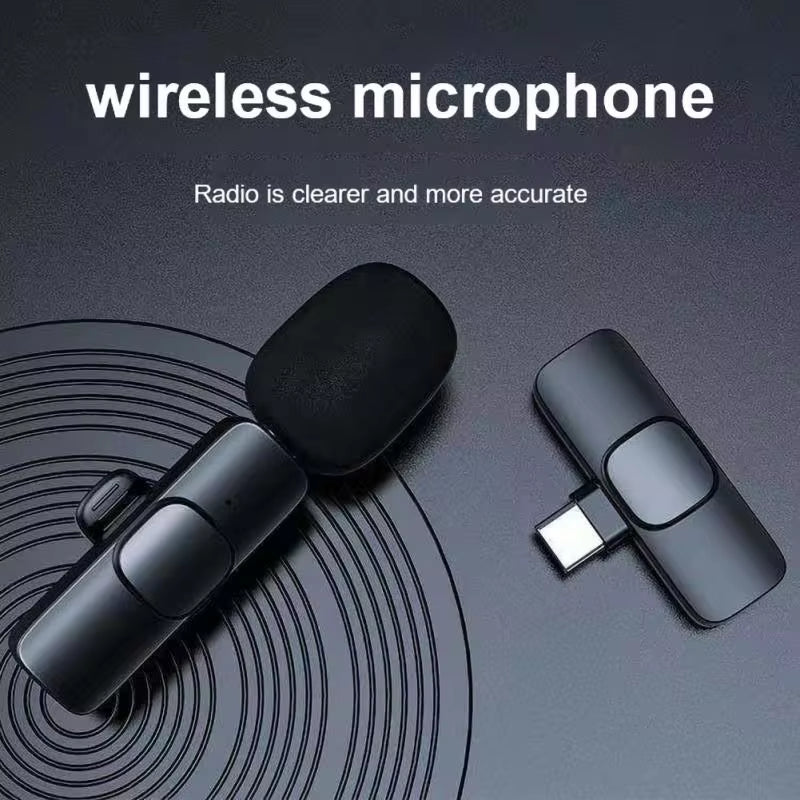 High Quality Wireless Lavalier Microphone Portable Audio Video Recording Mic for iPhone Android and Live Gaming